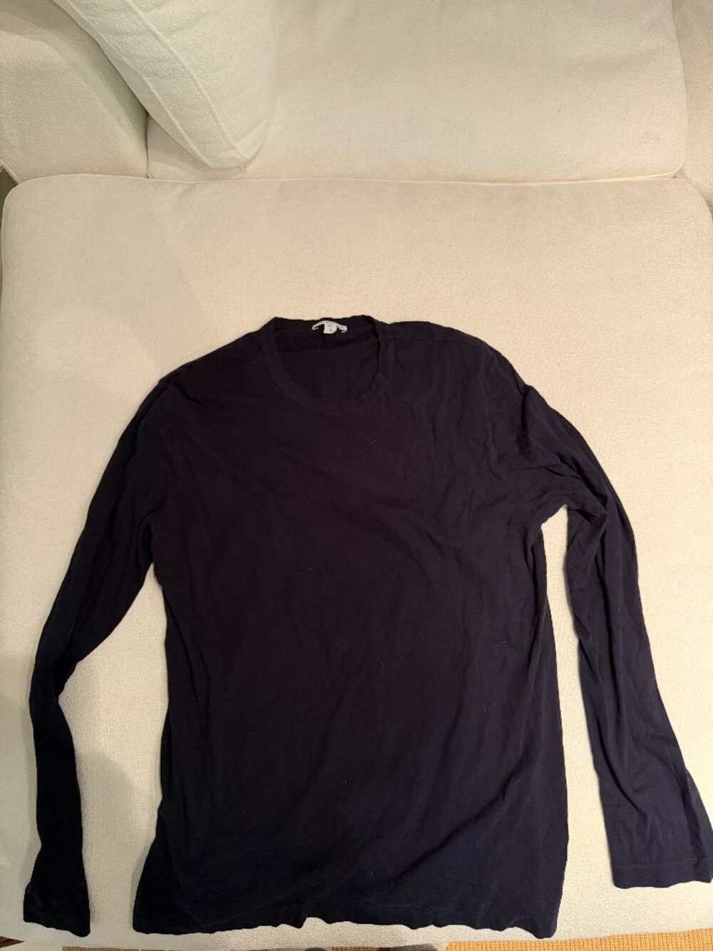 James Perse Standard Navy Long-Sleeve Tee Size 3 Crewneck